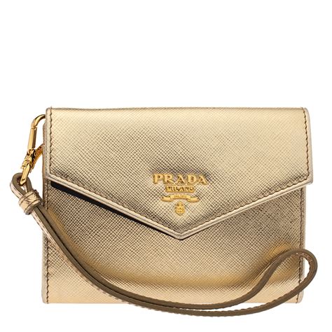 prada wristlet leather gilt|farfetch prada wallet.